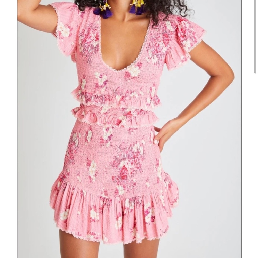 ISO Loveshackfancy Sonora Dress in raspberry